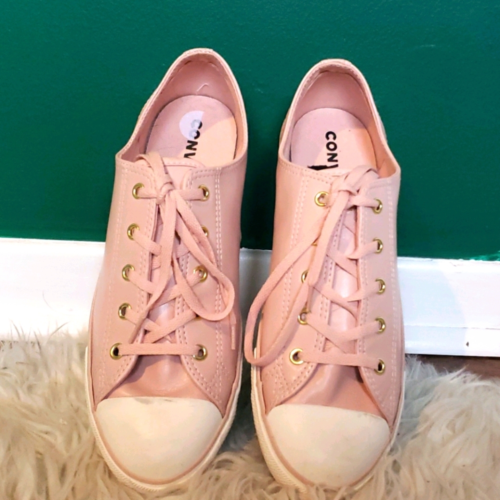 Pink Leather Converse (Low-Tops)